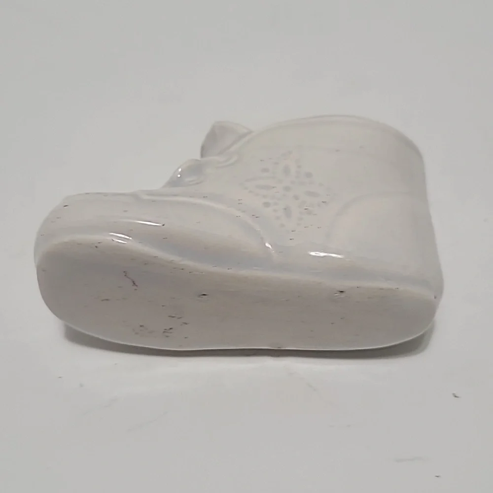 Vintage‎ Porcelain White Baby Bootie Shoe Figurine